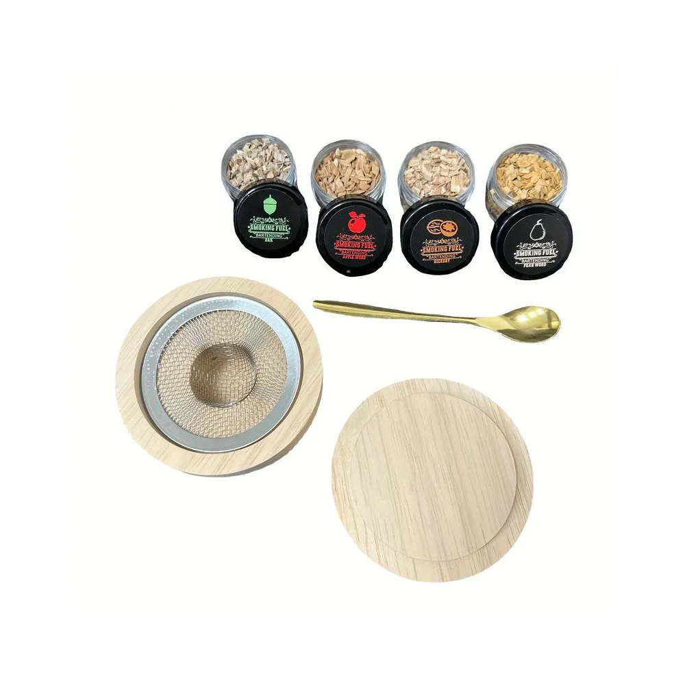 Набор для копчения коктейлей и виски Leeseph в коробке со щепой Mv073 купить недорого || Metelka.com.ua