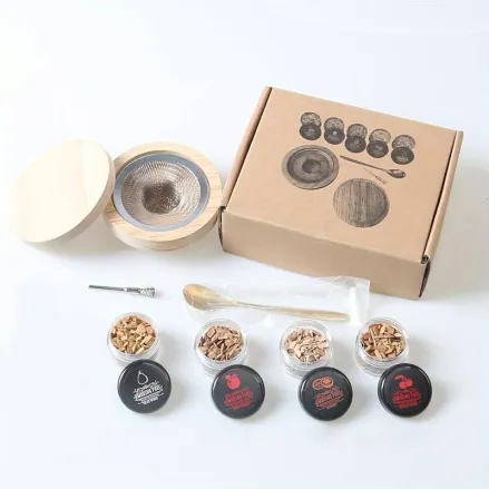 Набор для копчения коктейлей и виски Leeseph в коробке со щепой Mv073 купить недорого || Metelka.com.ua