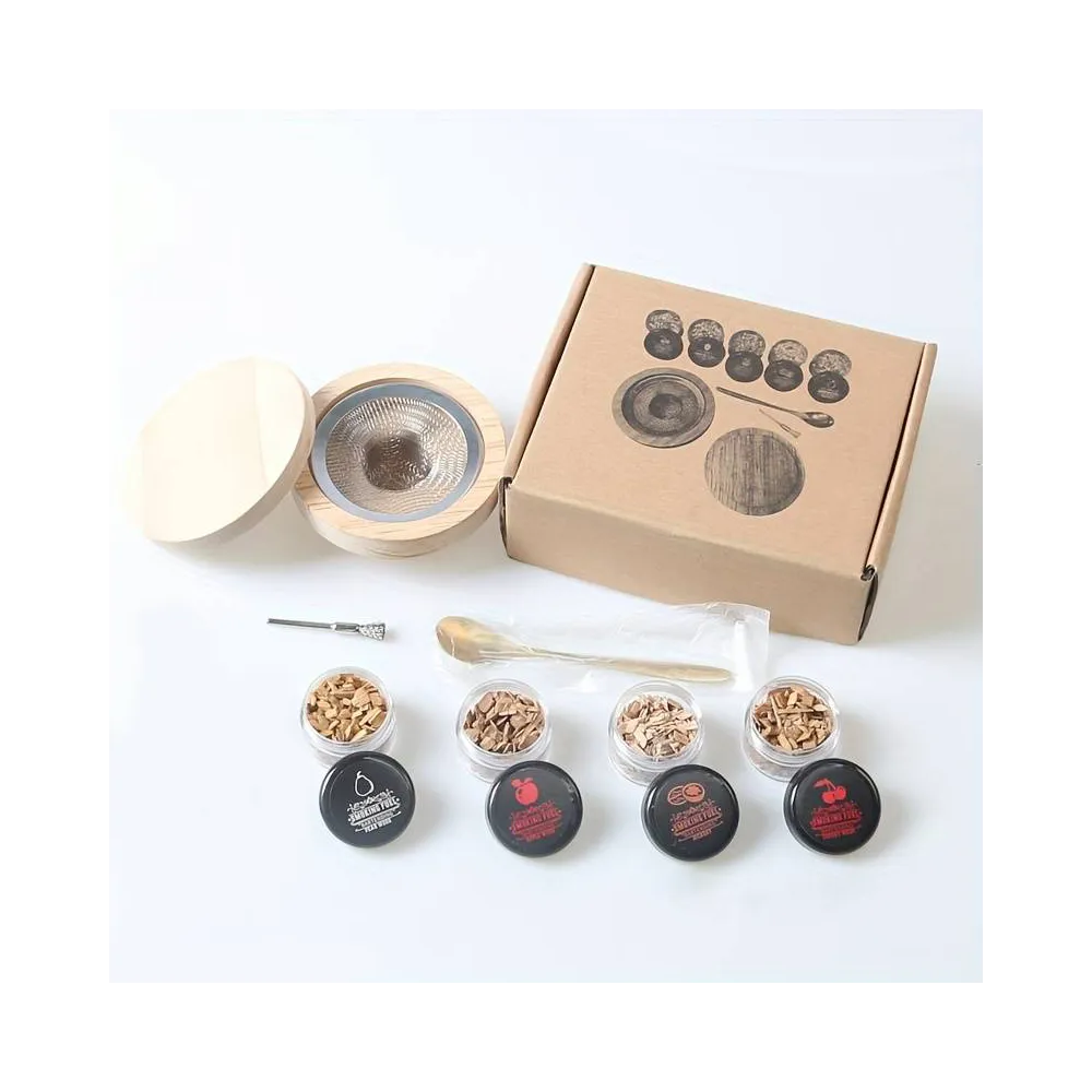 Набор для копчения коктейлей и виски Leeseph в коробке со щепой Mv073 купить недорого || Metelka.com.ua