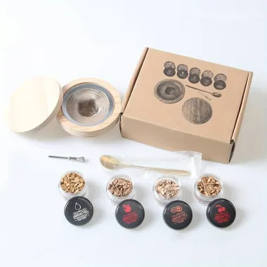 Набор для копчения коктейлей и виски Leeseph в коробке со щепой Mv073 купить недорого || Metelka.com.ua