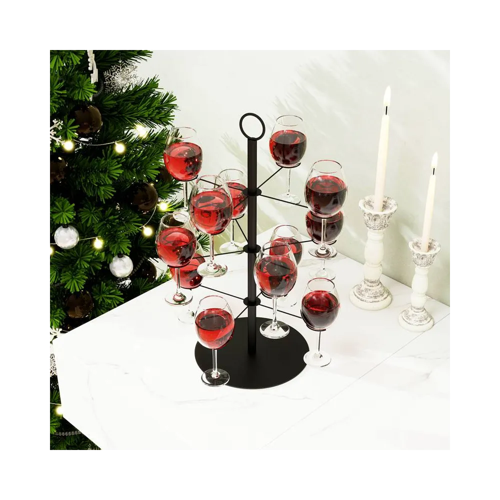 Подставка для коктейльного дерева Leeseph на 12 бокалов черная MV045a купить недорого || Metelka.com.ua
