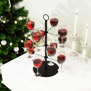Підставка для коктейльного дерева Leeseph на 12 келихів чорна MV045a купити недорого || Metelka.com.ua