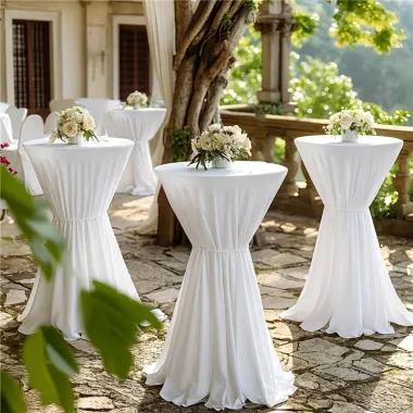 Скатертина банкетная святкова Leeseph 240×400см біла купити недорого || Metelka.com.ua