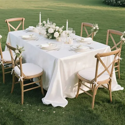 Скатерть банкетная праздничная Leeseph 240х400см белая купить недорого || Metelka.com.ua