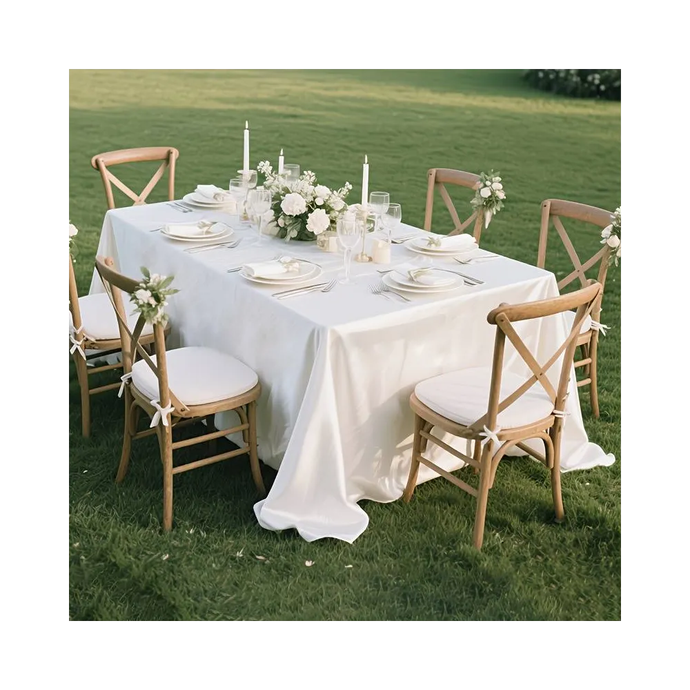 Скатерть банкетная праздничная Leeseph 240х400см белая купить недорого || Metelka.com.ua