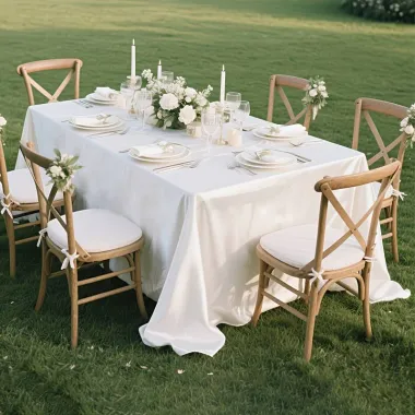 Скатерть банкетная праздничная Leeseph 240х400см белая купить недорого || Metelka.com.ua