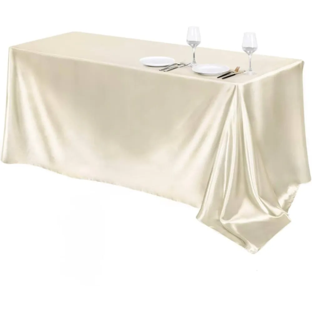 Скатерть атласная праздничная Leeseph 145х260см беж LE013b купить недорого || Metelka.com.ua