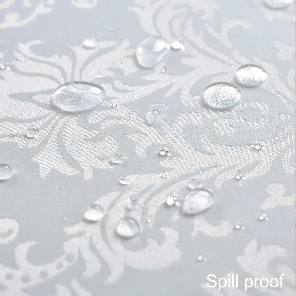 Жаккардовая скатерть Leeseph с вензелями 150х260см белая купить недорого || Metelka.com.ua