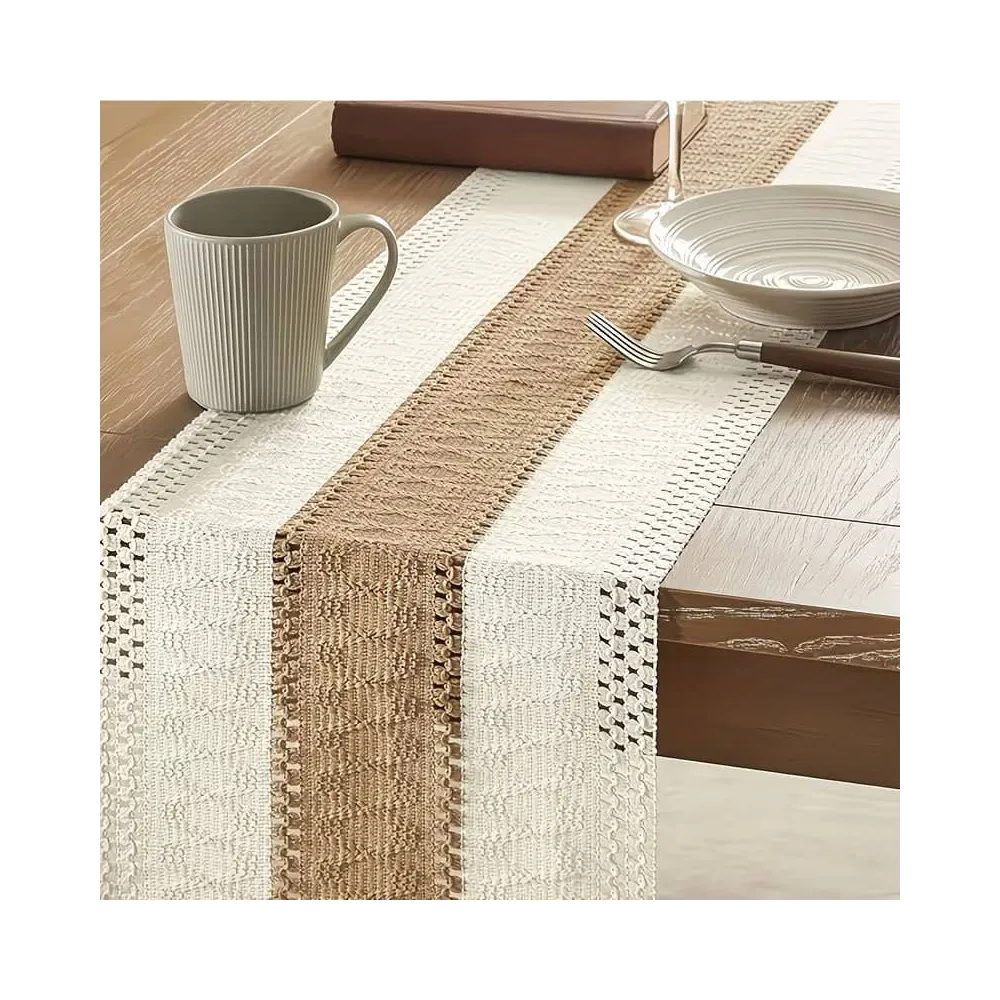 Доріжка Leeseph етно-стиль з бахромою 180см коричнево-бежевий купити недорого || Metelka.com.ua