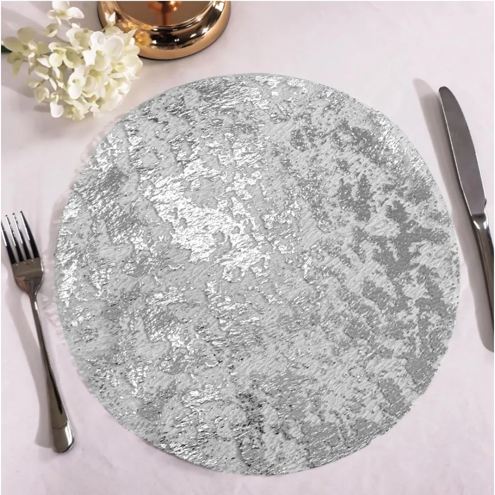 Декоративний підтарілочник для сервірування Leeseph 33см 10 шт срібло купити недорого || Metelka.com.ua