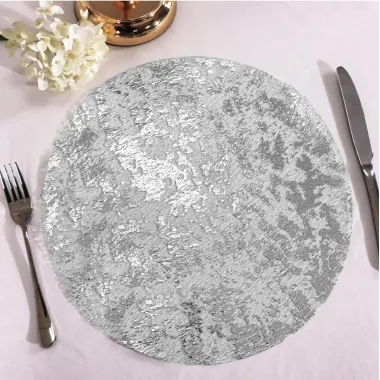 Декоративный подтарельник для сервировки Leeseph 33см 10 шт серебро купить недорого || Metelka.com.ua