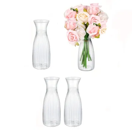 Вази декоративні прозорі Leeseph 17 см пластикові, набор 4 шт купити недорого || Metelka.com.ua
