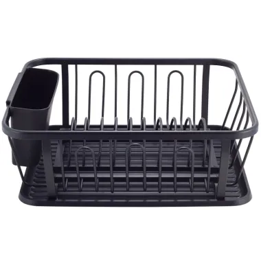 Сушилка для посуды Ofenbach 37,5*33*15 см из алюминия с поддоном 100400 черная купить недорого || Metelka.com.ua