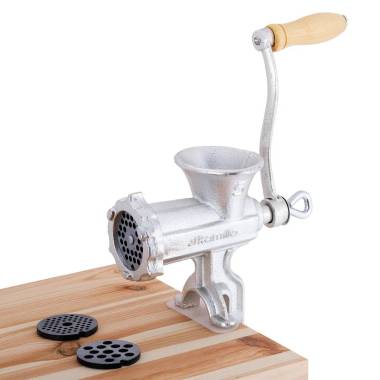 Мясорубка ручная металлическая с тремя насадками Kamille 15,5 х 9 х 25 см