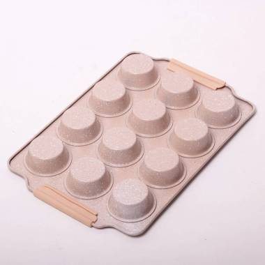 Форма-планшет для выпечки кексов Kamille Marble 38 х 26 см 12 ячеек
