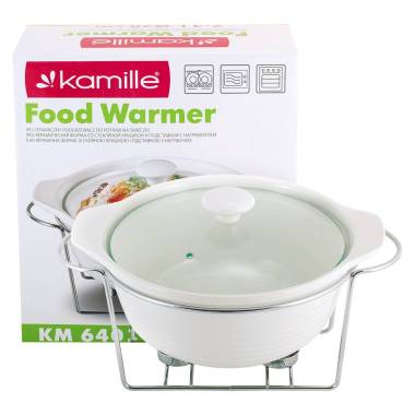 Мармит круглый керамический Kamille 2,4 л купить недорого || Metelka.com.ua