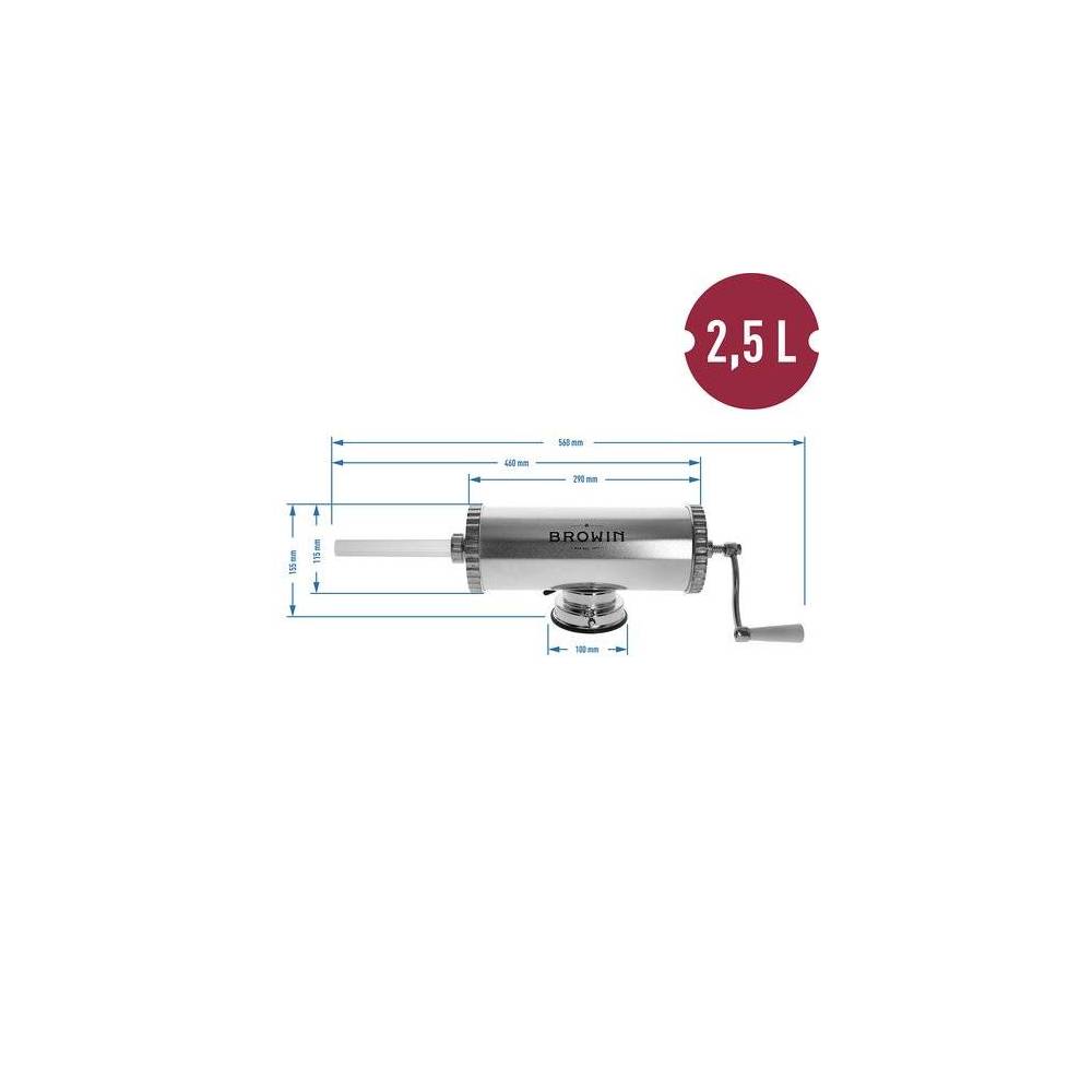 Шприц ковбасний горизонтальний Browin на 2,5 кг (311020) купити недорого || Metelka.com.ua