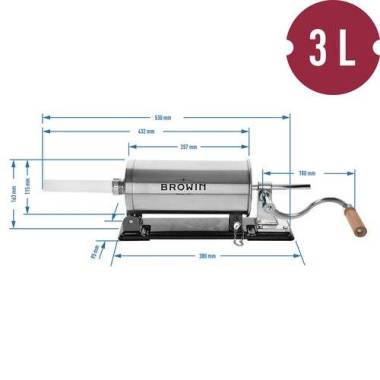 Шприц ковбасний горизонтальний Browin на 3 кг (311003) купити недорого || Metelka.com.ua