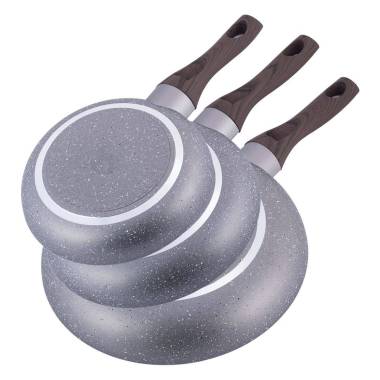 Набор сковород Kamille (20см, 24см, 28см) с антипригарным покрытием Grey marble