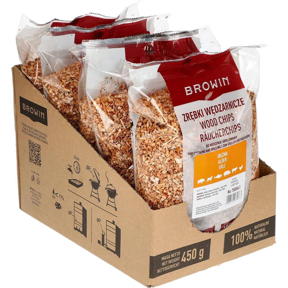 Щепки для копчения и жарки на гриля - дуб 450г BIOWIN (BROWIN)