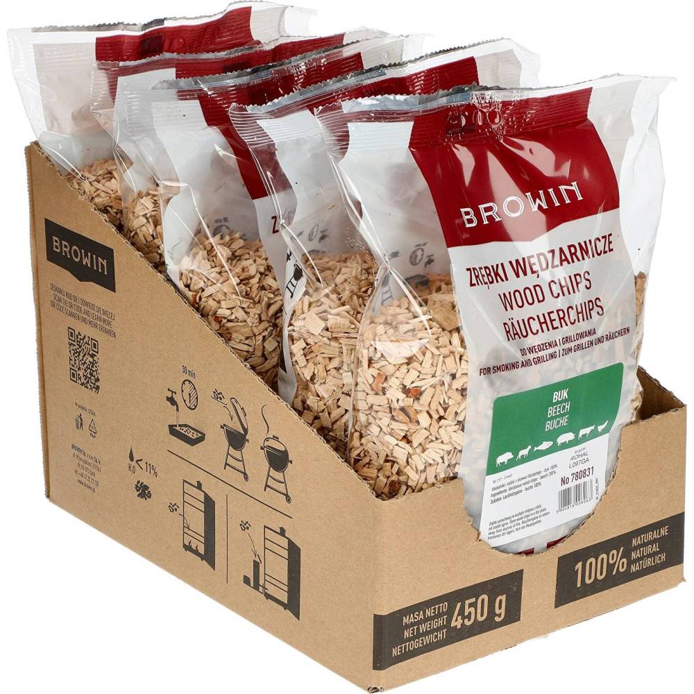 Щепки для копчения и жарки на гриля - дуб 450г BIOWIN (BROWIN)